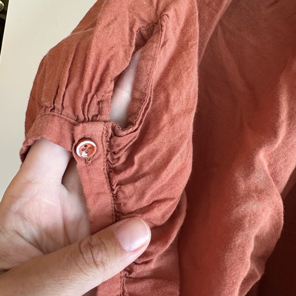 Women's Doen Rust Puff Sleeve Top - Picture 3 of 8